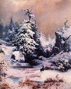 Thomas Moran Winter in the Rockies Sweden oil painting artist